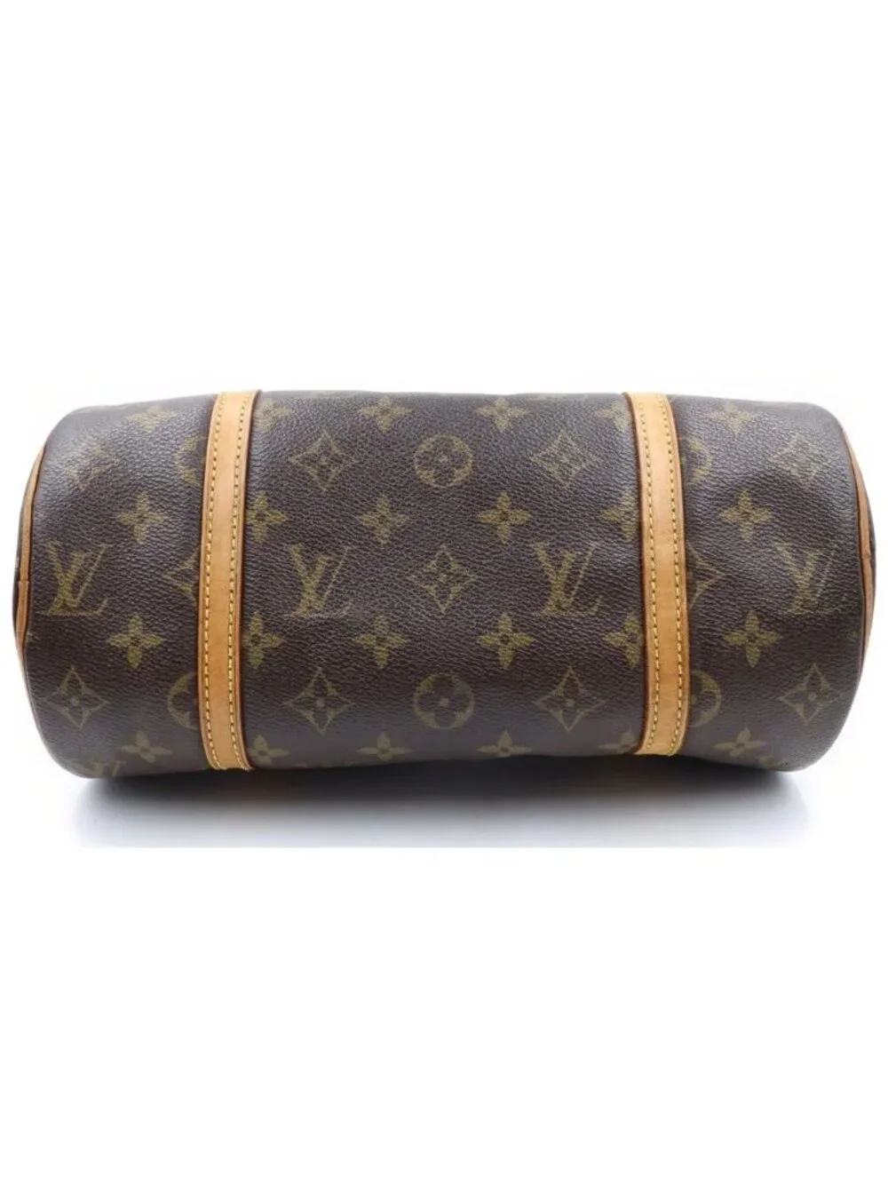 Louis Vuitton Monogram Handbag Brown Leather Gold